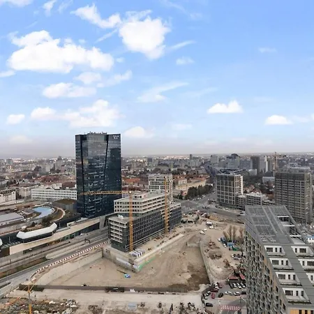 Skypark 1-Bedroom Apartment On Floor 28 With Panoramic View And Parking By Skyviews Apartmán Bratislava